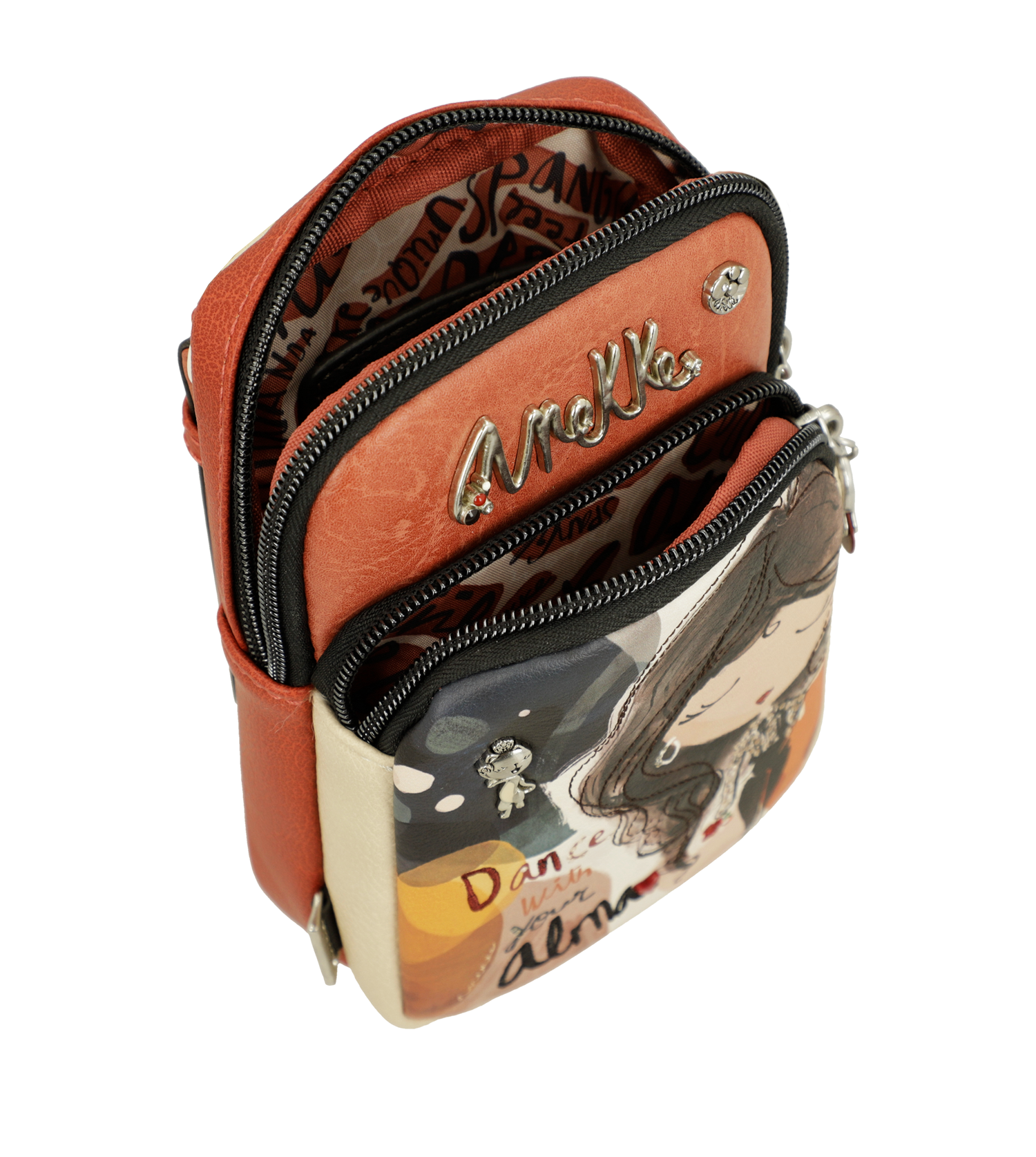 Borsa mini Anekke con tracolla regolabile e design ispirato alla danza Arancione TU | Giò Fashion
