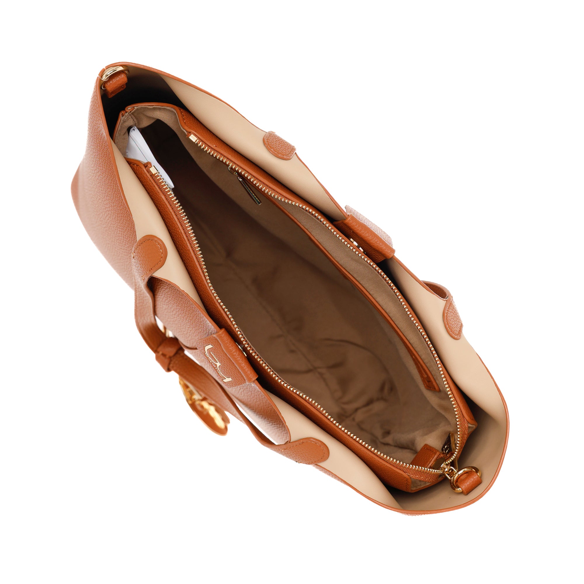Borsa shopping Byblos donna in ecopelle con charm e tracolla regolabile TAN TU | Giò Fashion