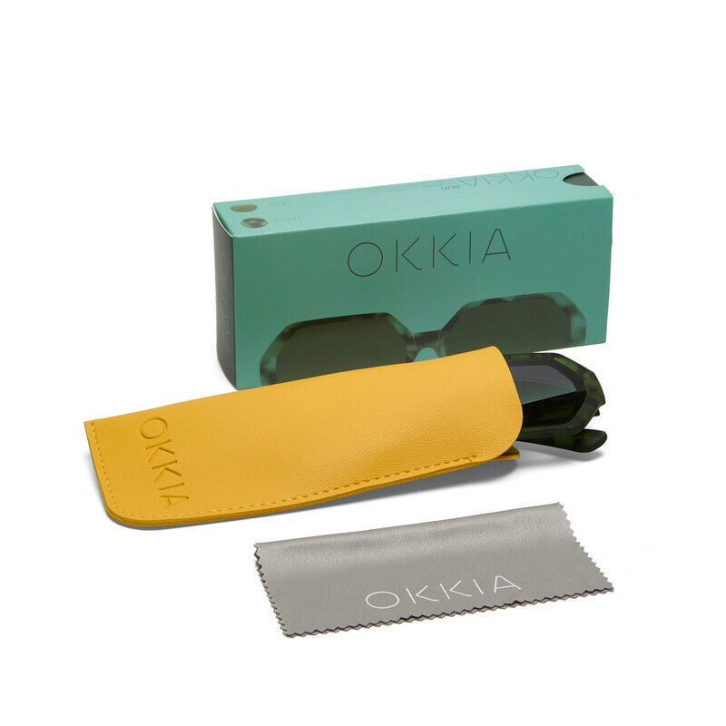 OKKIA Andrea Occhiali da Sole Unisex Esagonali con Lenti Sfumate e Protezione UV400