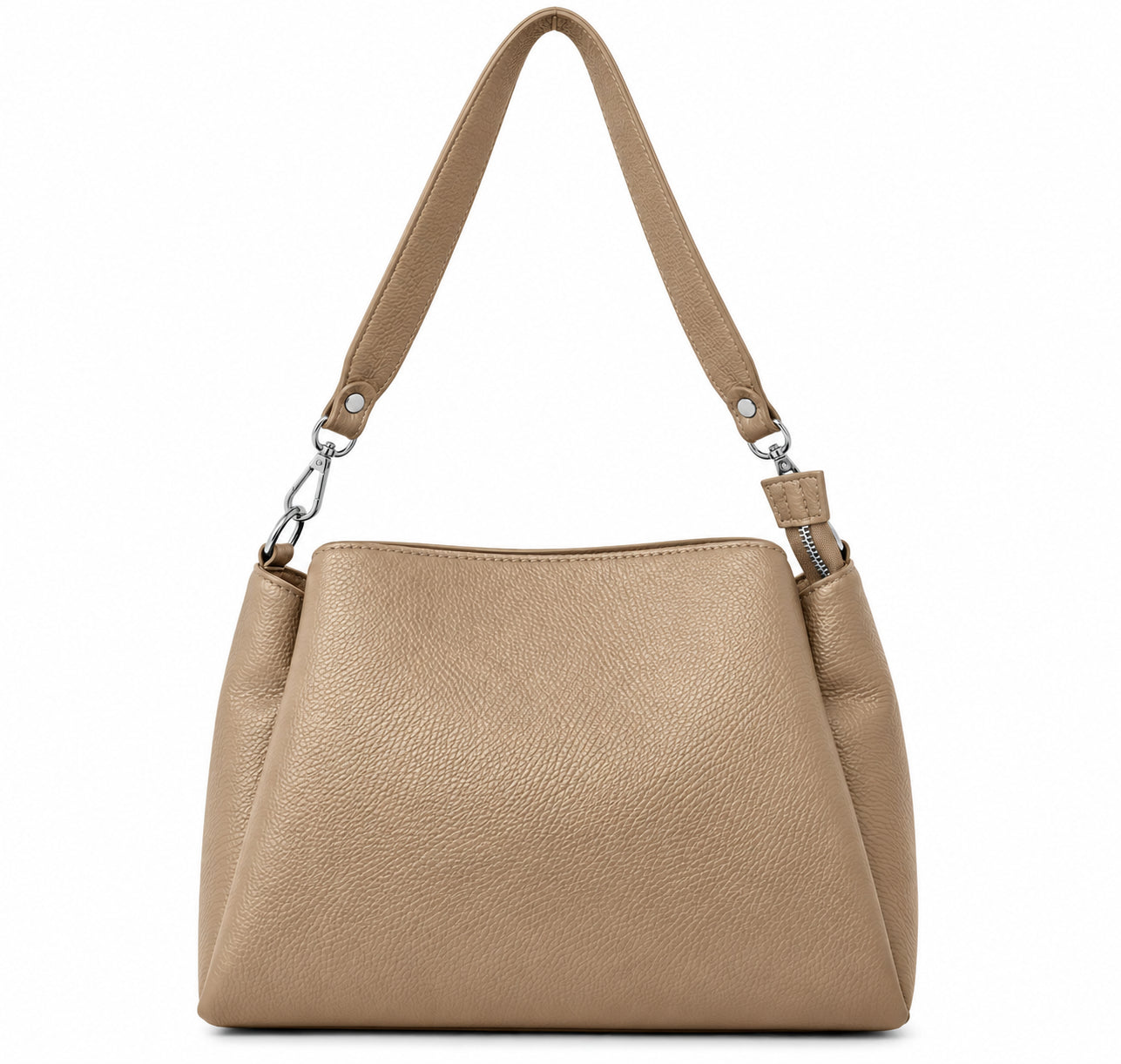 Borsa Donna a Spalla Elegante con Tracolla Removibile e Finitura Martellata