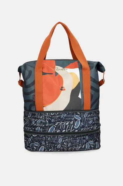Borsa da viaggio Anekke capiente con doppio scomparto e chiusura con zip BLU TU | Giò Fashion