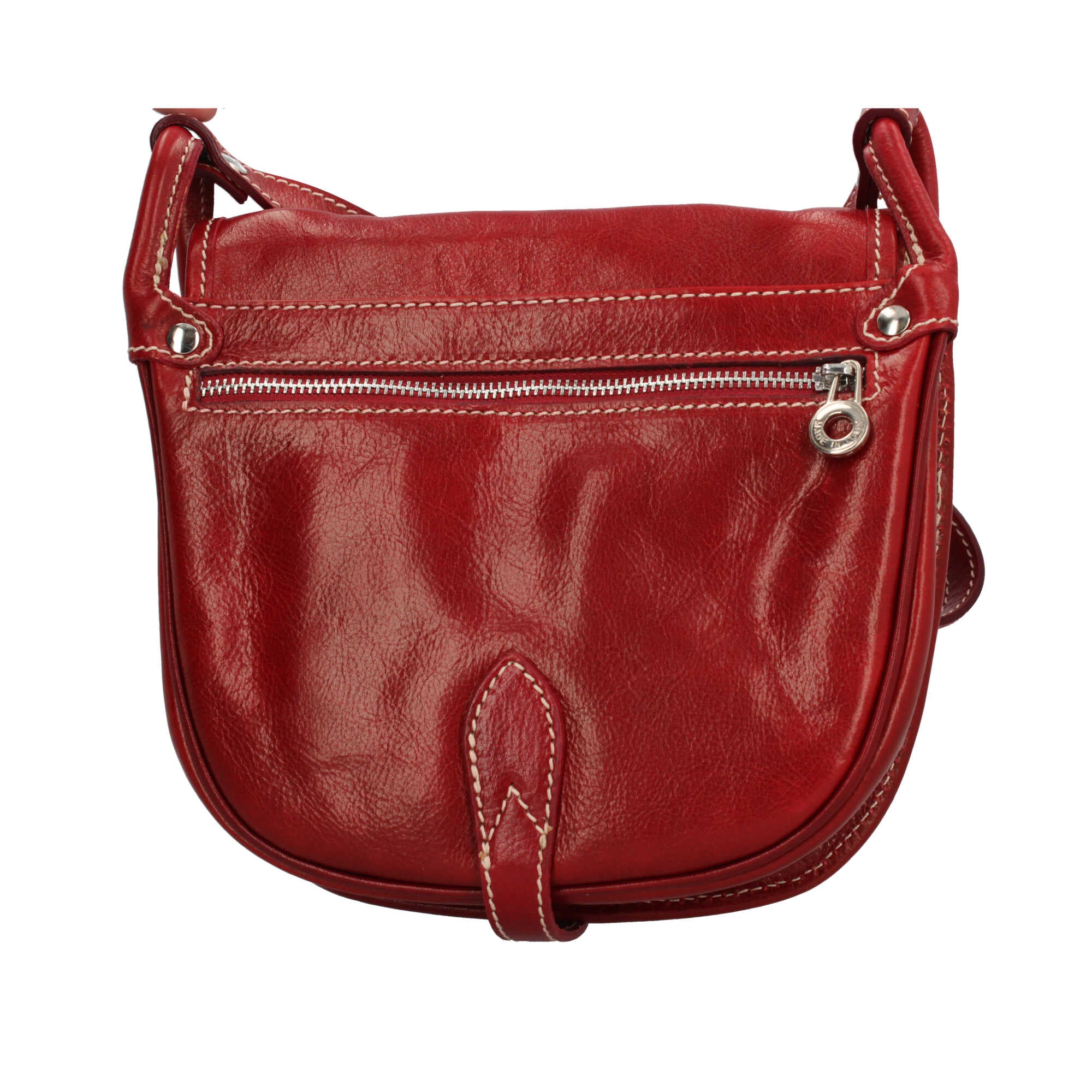 borsa a spalla con chiusura con patta made in italy in vera pelle BORDEAUX TU | Giò Fashion