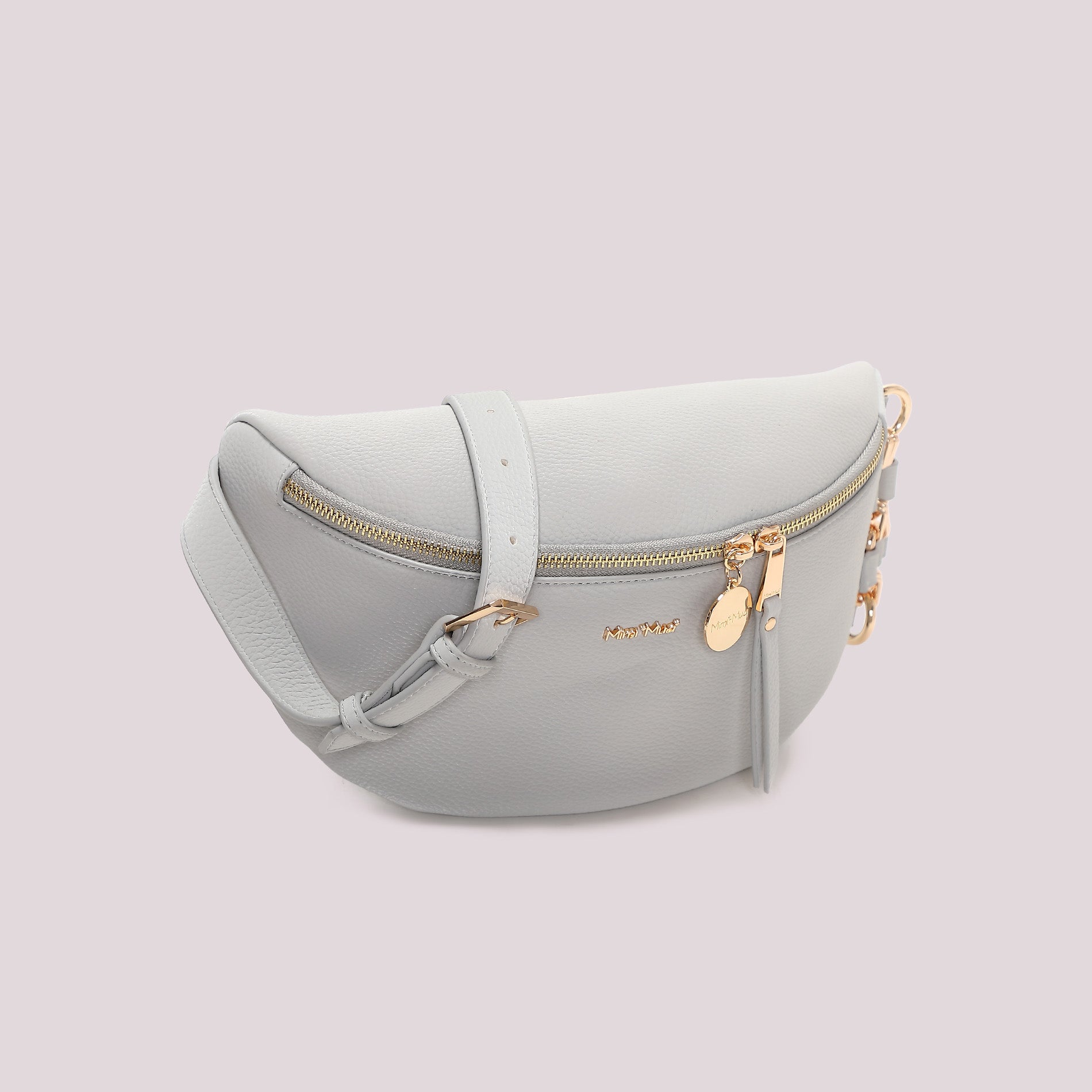 Marsupio donna Mimi Mua effetto pelle con zip e dettagli dorati Blu TU | Giò Fashion
