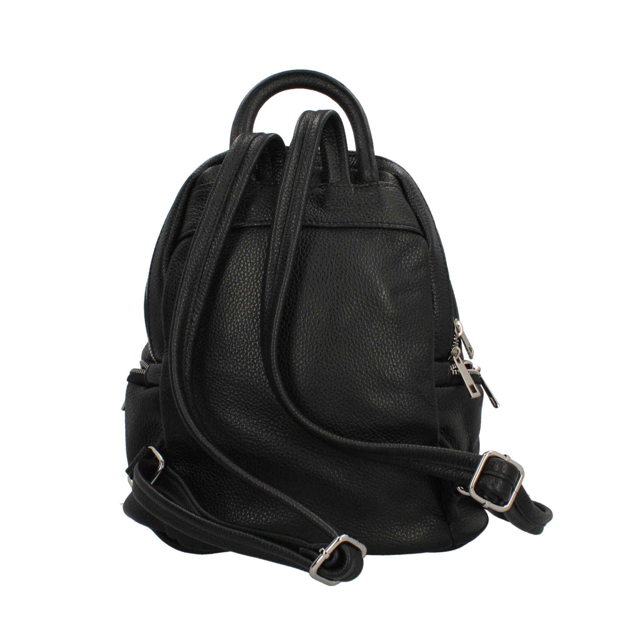 Zaino Made in Italy con tasca frontale e zip laterali NERO TU | Giò Fashion