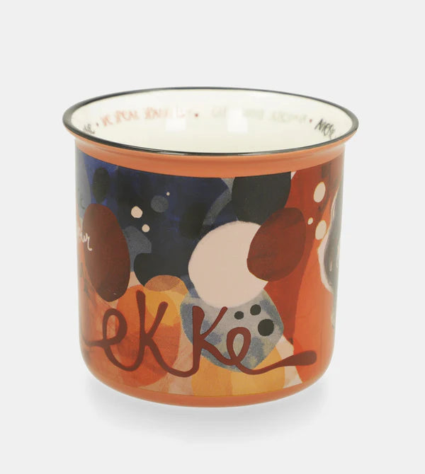 Tazza Anekke in Ceramica con Stampa Artistica e Charm Decorativo Arancione TU | Giò Fashion