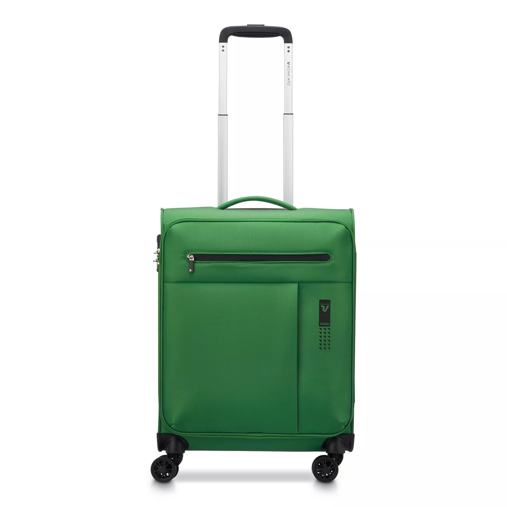 Trolley Roncato morbido con 4 ruote e chiusura TSA per viaggi pratici VERDE TU | Giò Fashion
