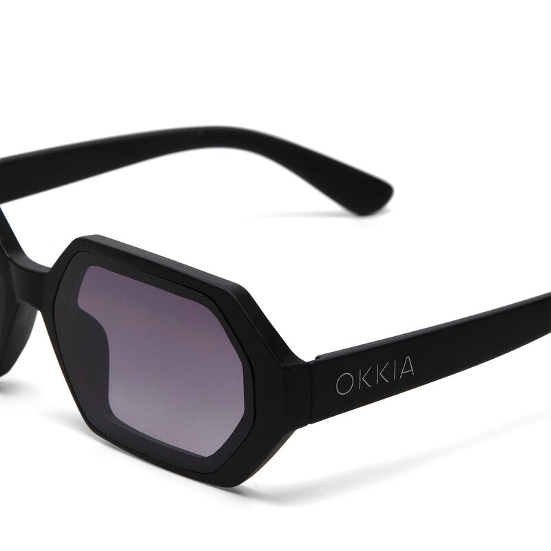 OKKIA Andrea Occhiali da Sole Unisex Esagonali con Lenti Sfumate e Protezione UV400