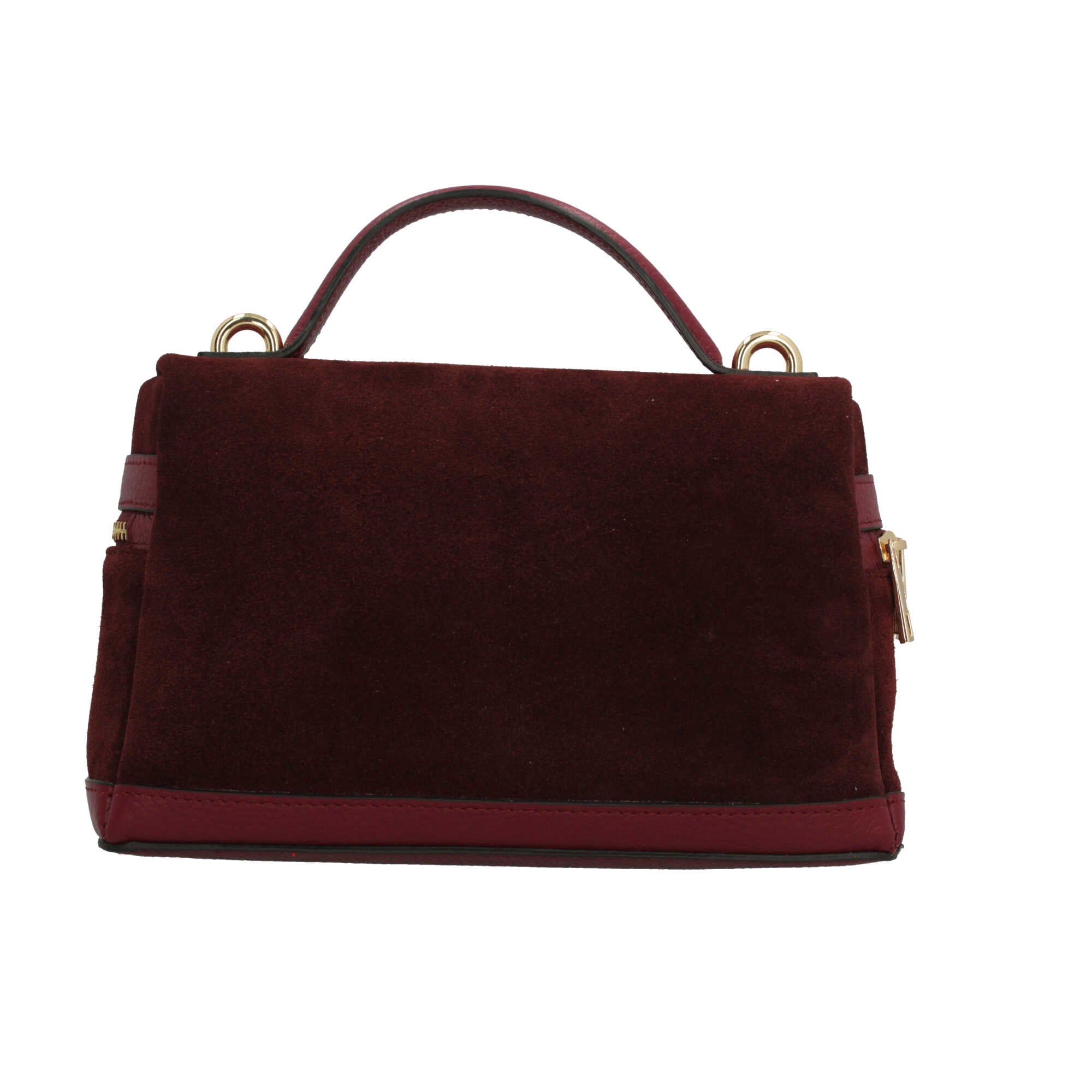 Borsa a mano in vera pelle scamosciata Made in Italy BORDEAUX TU | Giò Fashion