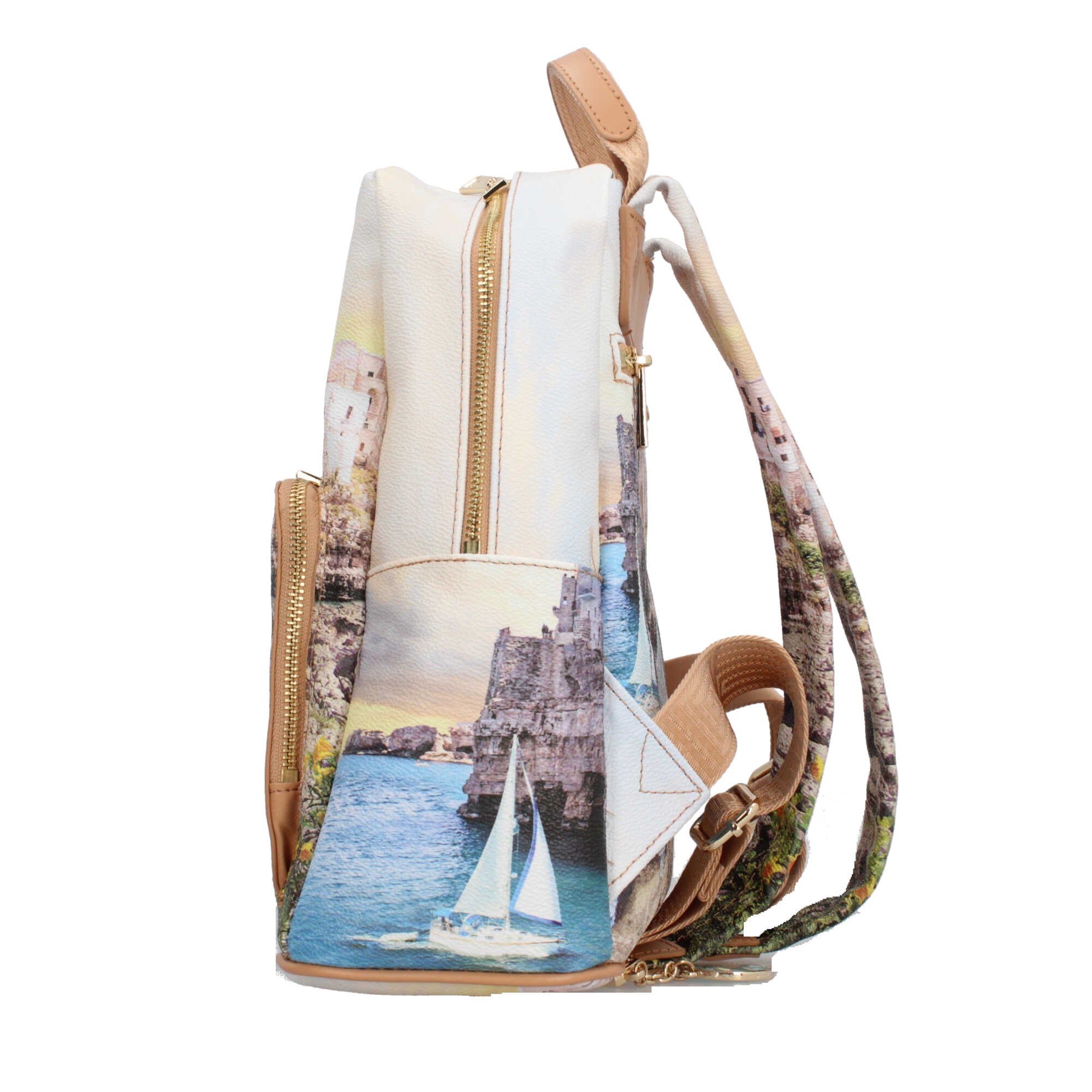 Zaino YNot con stampa esclusiva e design ergonomico per il massimo comfort POLIGNANO COAST TU | Giò Fashion
