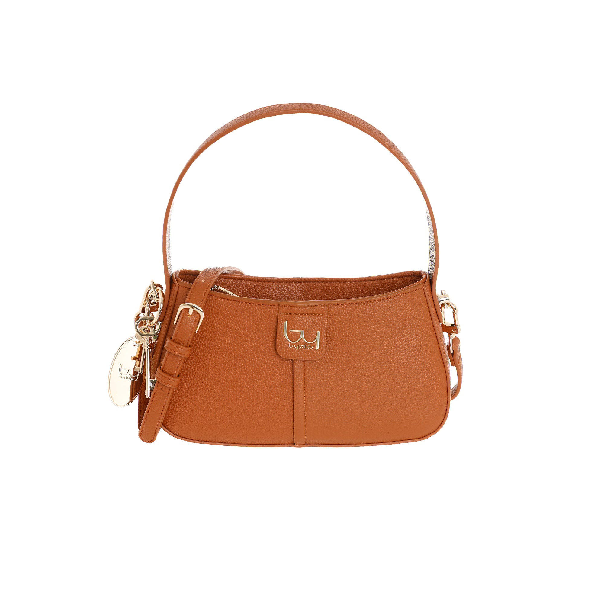 Borsa a spalla Byblos donna compatta con manico corto e tracolla regolabile TAN TU | Giò Fashion