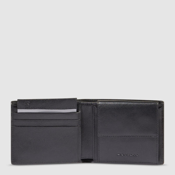 Portafoglio Piquadro in pelle con portamonete e portacarte Nero TU | Giò Fashion