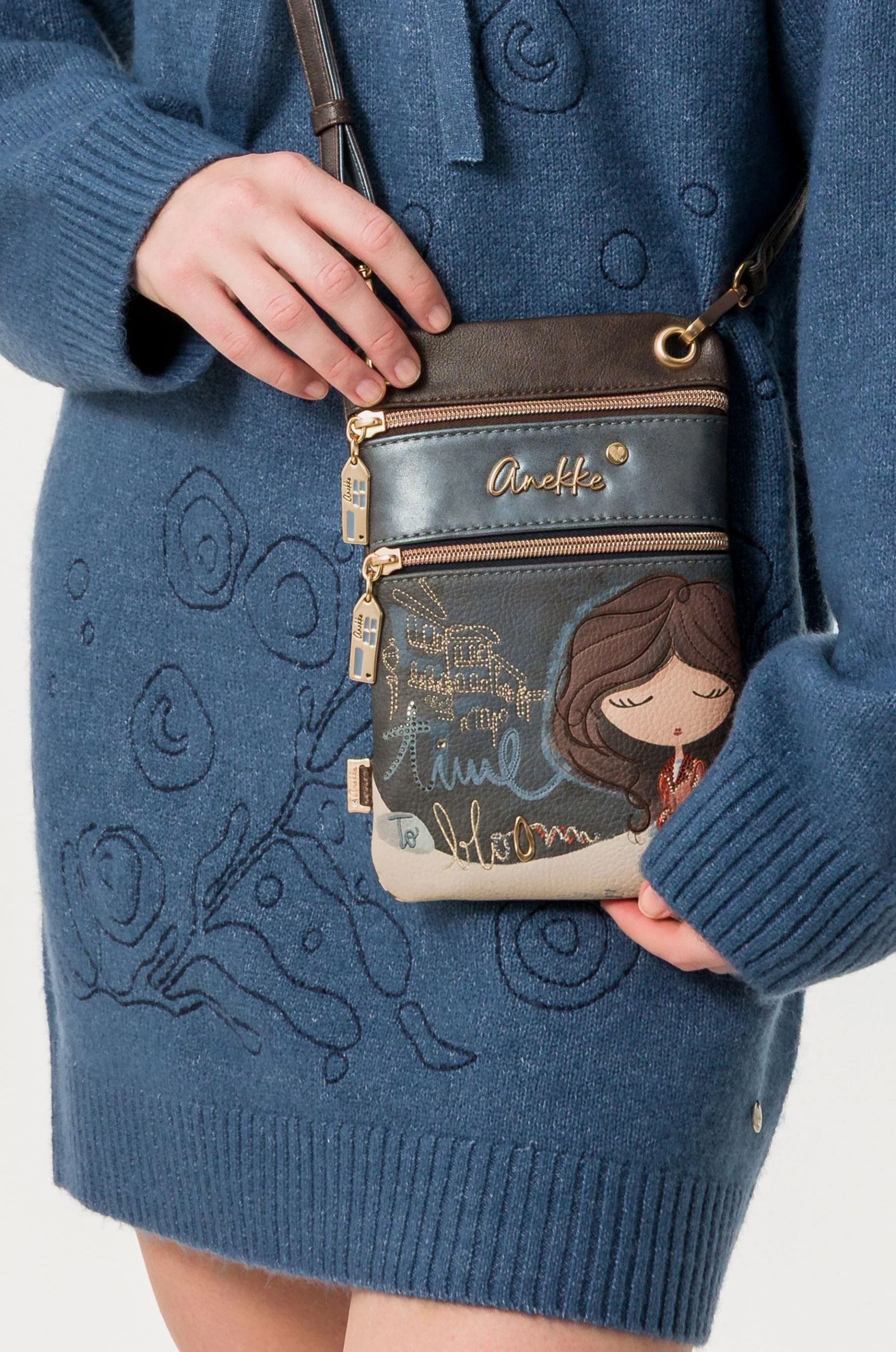 Mini Borsa a Tracolla Donna Anekke con 2 Scomparti