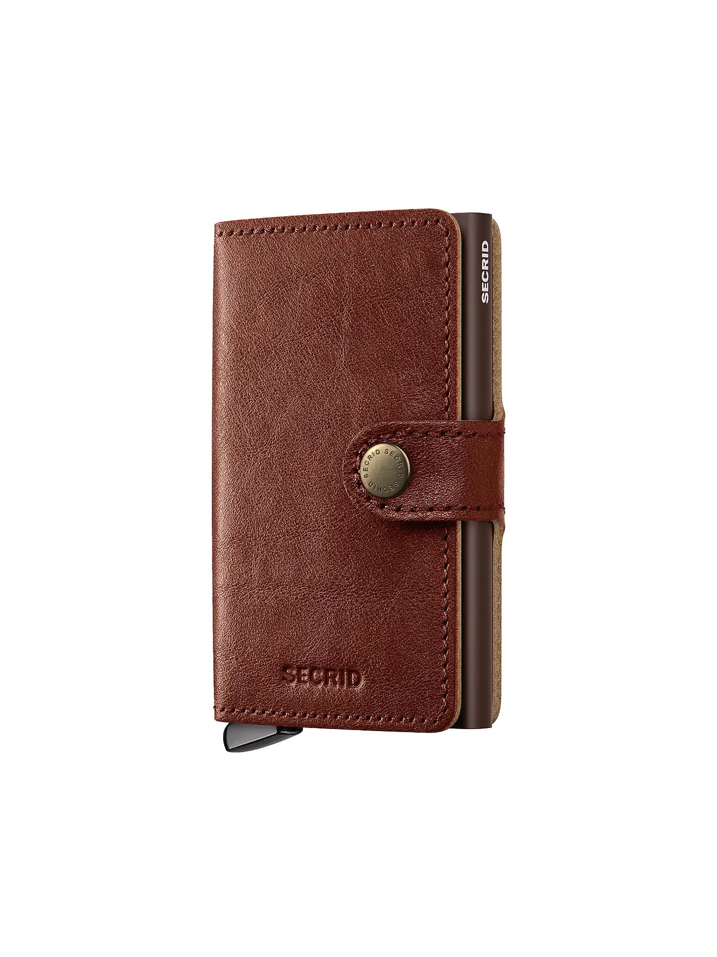 Portafoglio Secrid Miniwallet in pelle con protezione RFID e chiusura a bottone