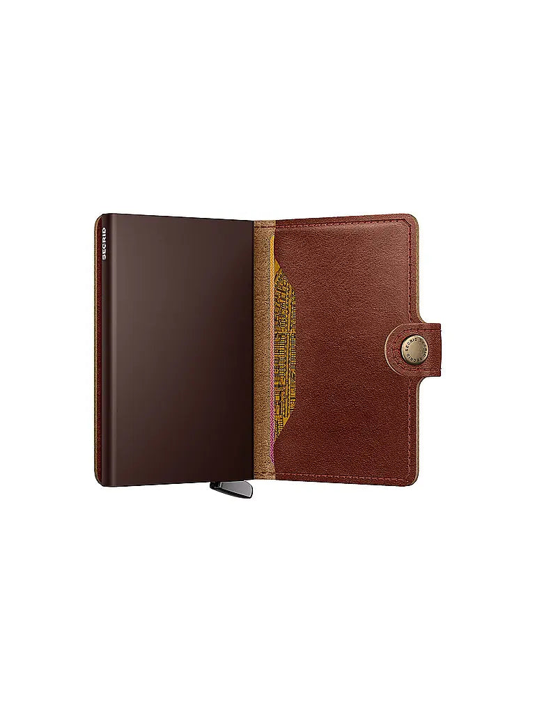 Portafoglio Secrid Miniwallet in pelle con protezione RFID e chiusura a bottone