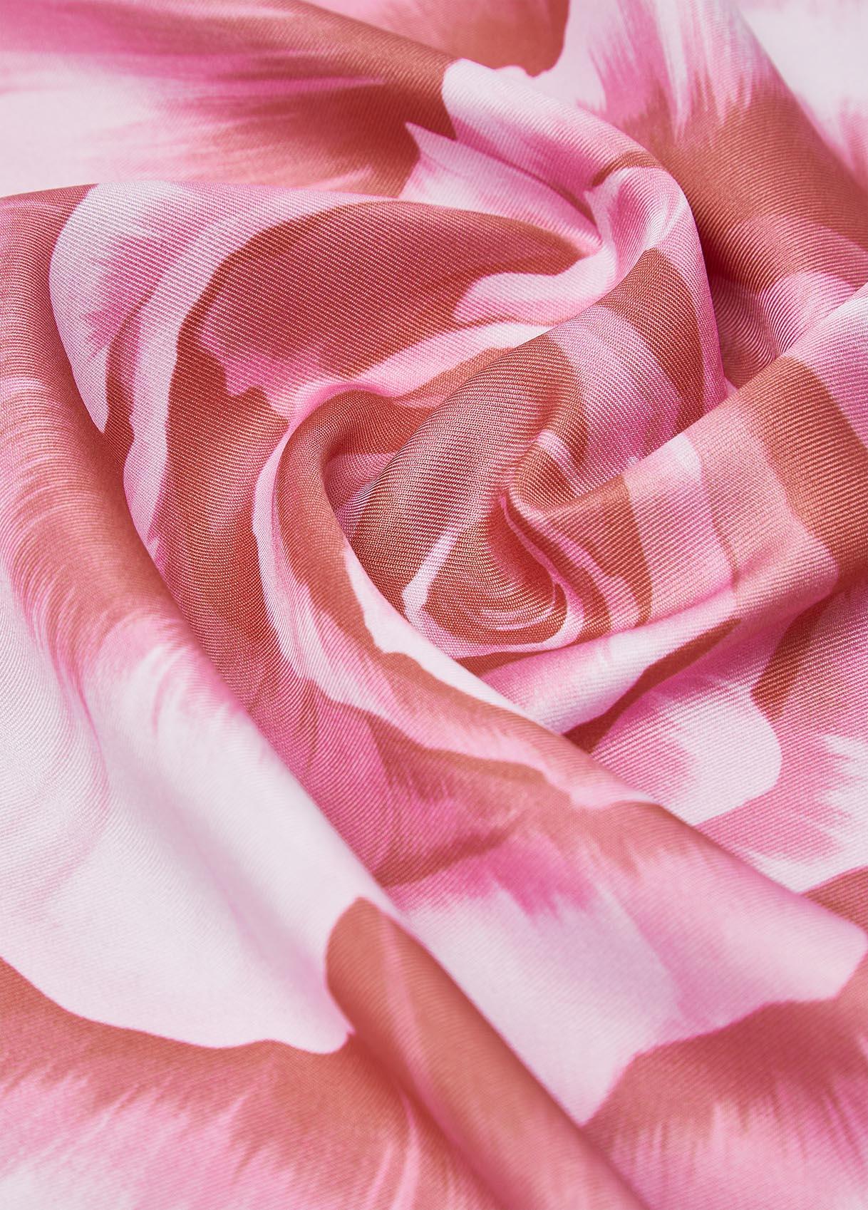 Foulard Liu Jo donna con stampa floreale e logo Rosa TU | Giò Fashion