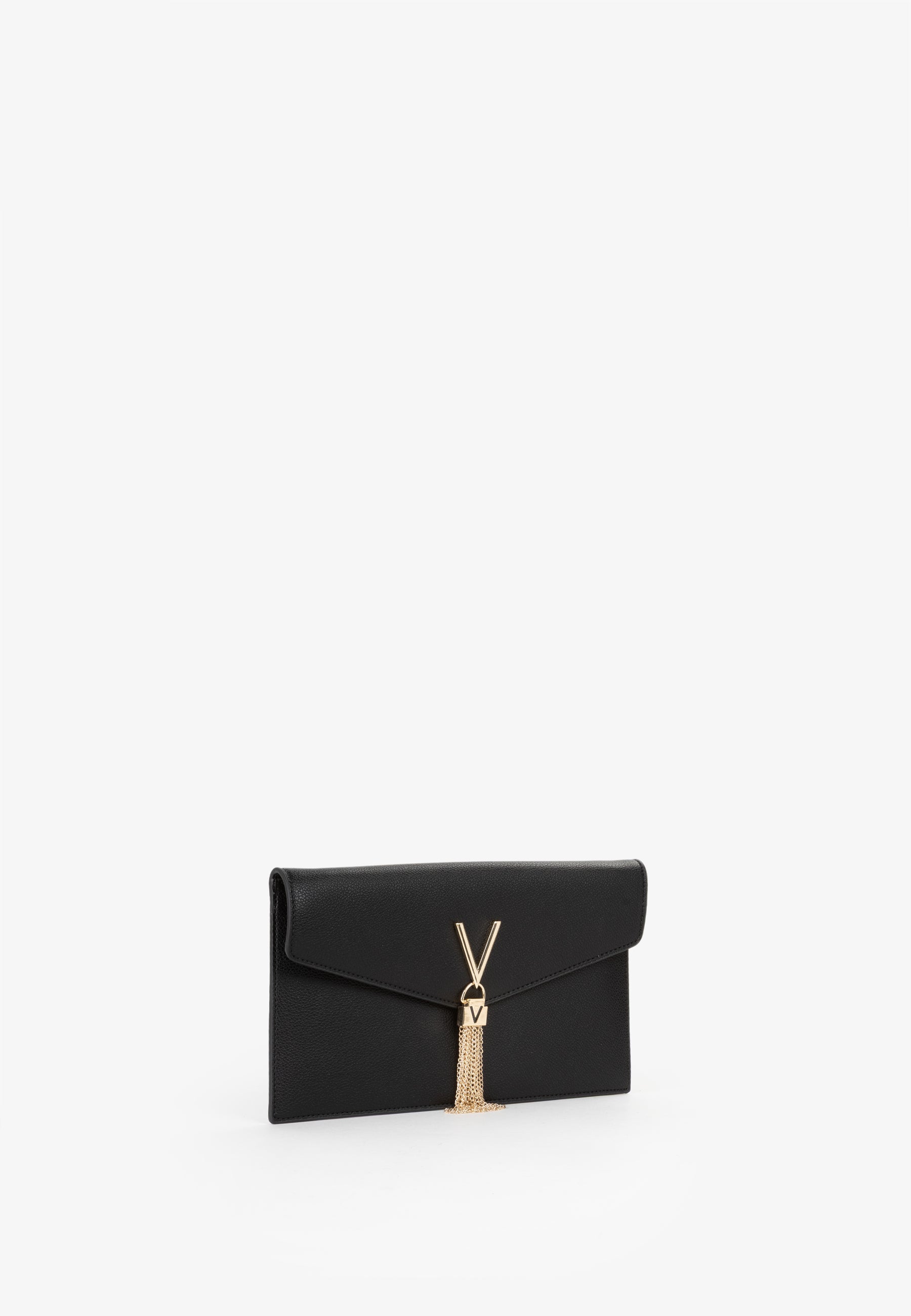 Borsa a tracolla donna Mario Valentino con chiusura a patta e dettaglio V con catena Nero TU | Giò Fashion