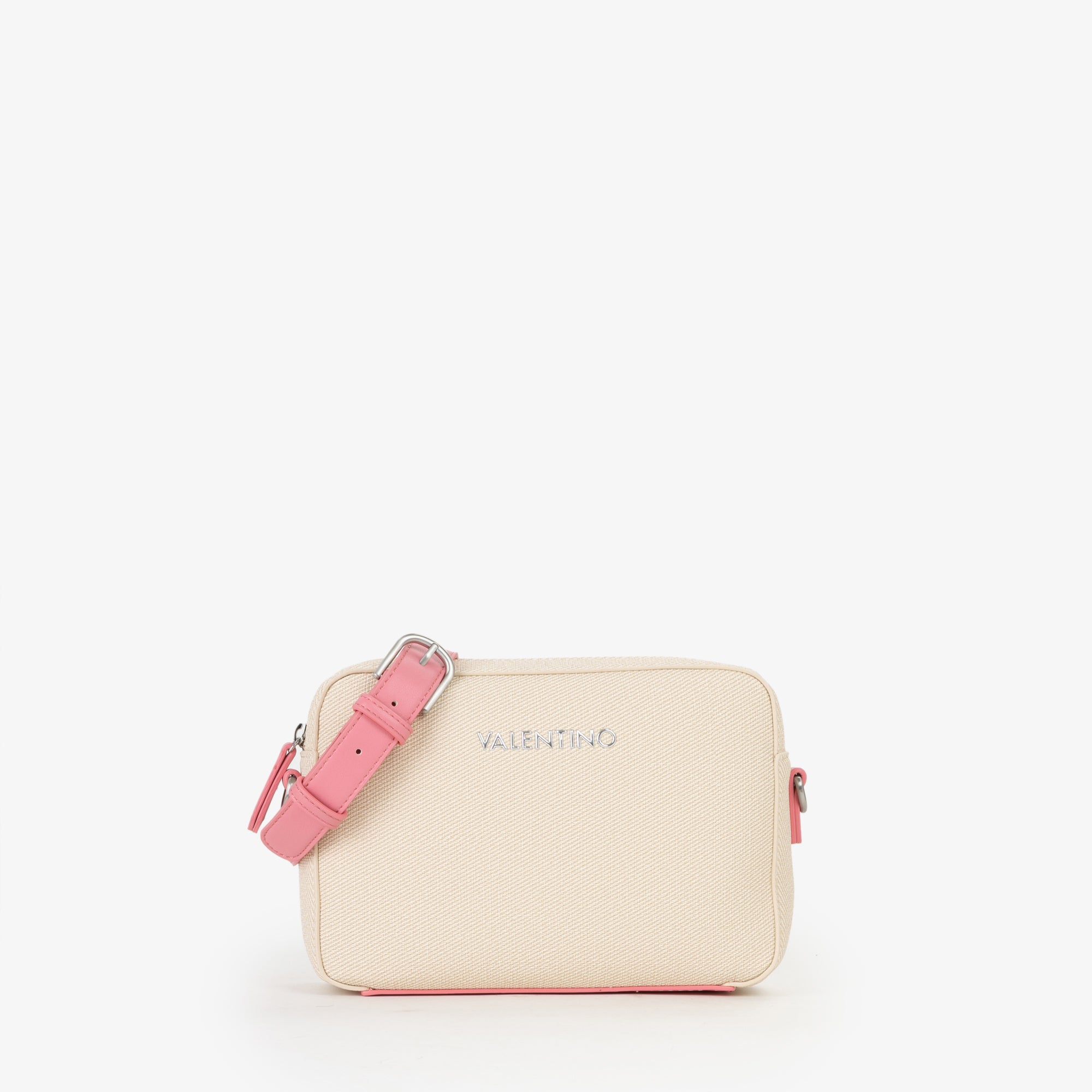 Borsa a tracolla Mario Valentino compatta in tessuto con chiusura zip e design essenziale Rosa TU | Giò Fashion