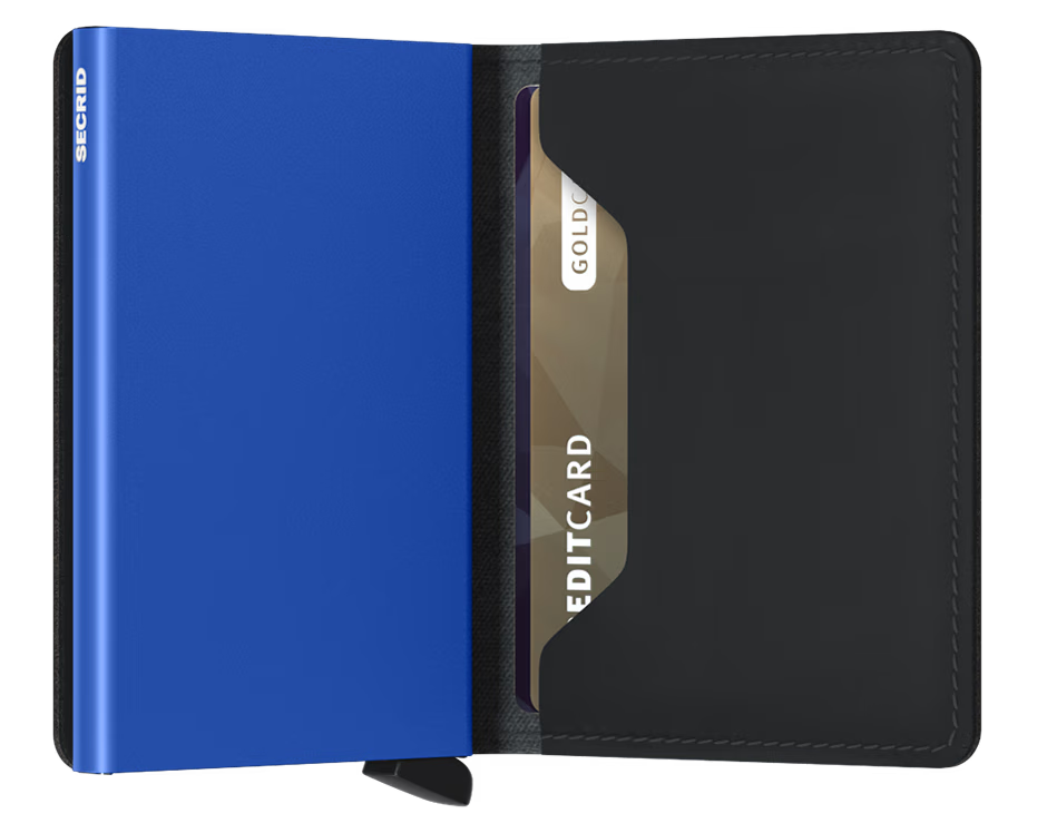 Portafoglio Secrid Slimwallet in pelle con protezione RFID e design minimal BLU TU | Giò Fashion