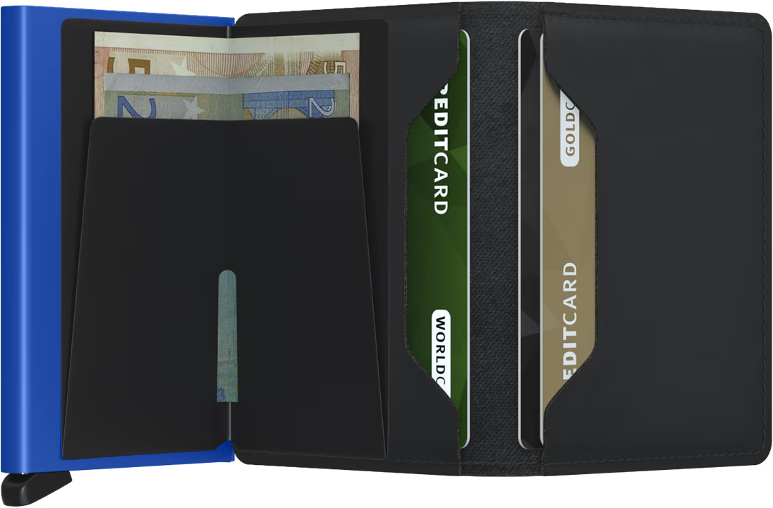 Portafoglio Secrid Slimwallet in pelle con protezione RFID e design minimal BLU TU | Giò Fashion