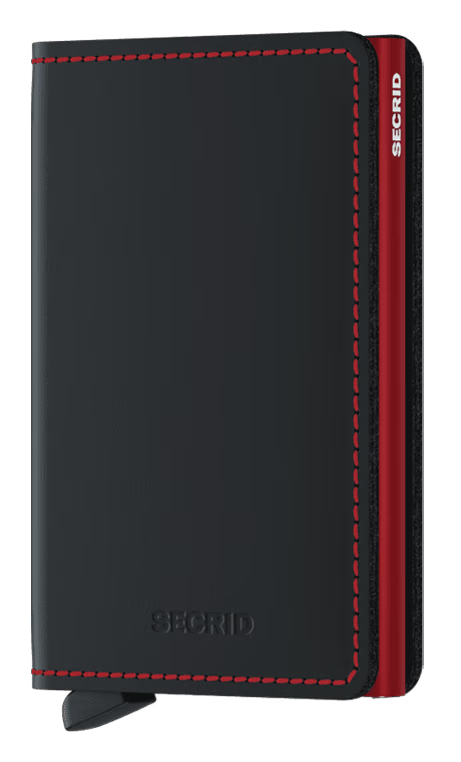 Portafoglio Secrid Slimwallet in pelle con protezione RFID e cuciture a contrasto