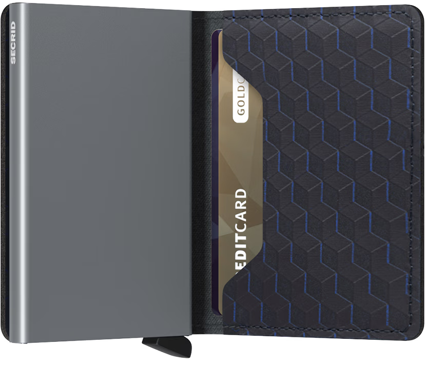 Portafoglio Secrid Slimwallet in pelle con protezione RFID e motivo geometrico NERO TU | Giò Fashion