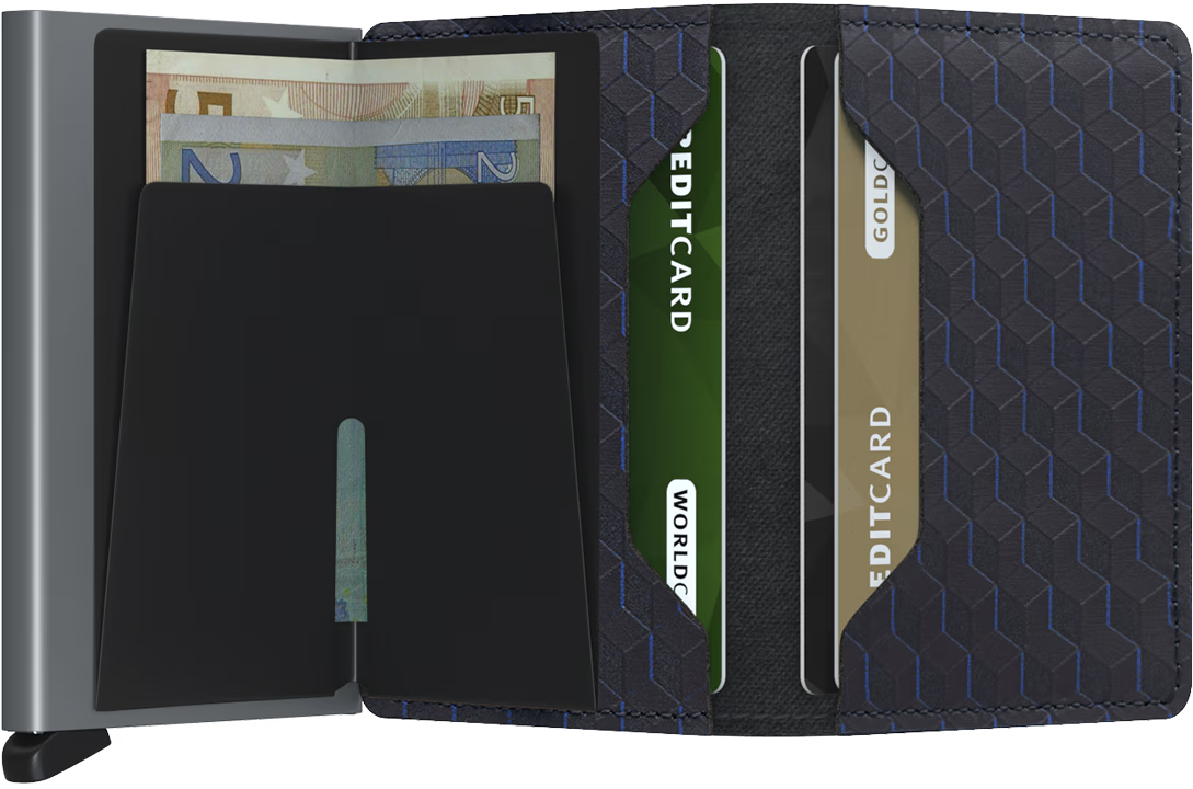 Portafoglio Secrid Slimwallet in pelle con protezione RFID e motivo geometrico NERO TU | Giò Fashion