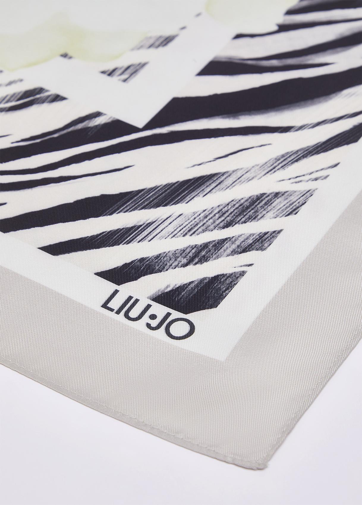 Foulard Liu Jo donna con stampa floreale e logo Peonia TU | Giò Fashion