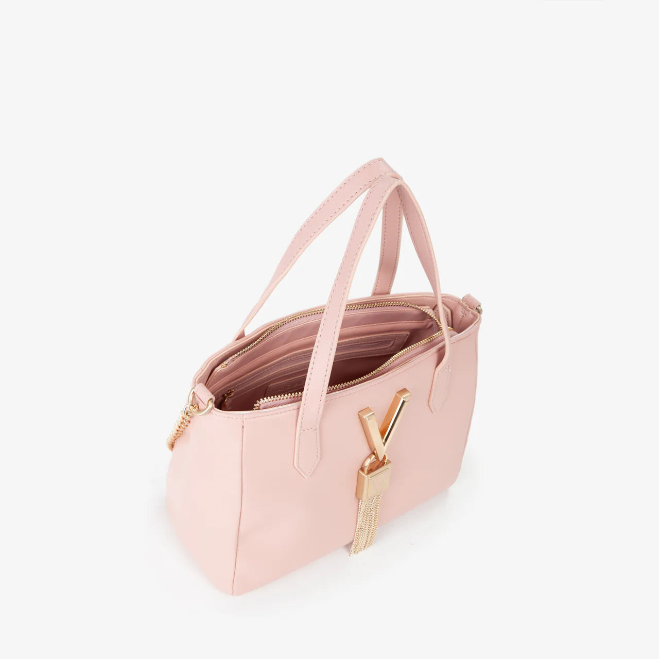 Valentino borsa a mano donna con dettaglio V pendente Rosa TU | Giò Fashion