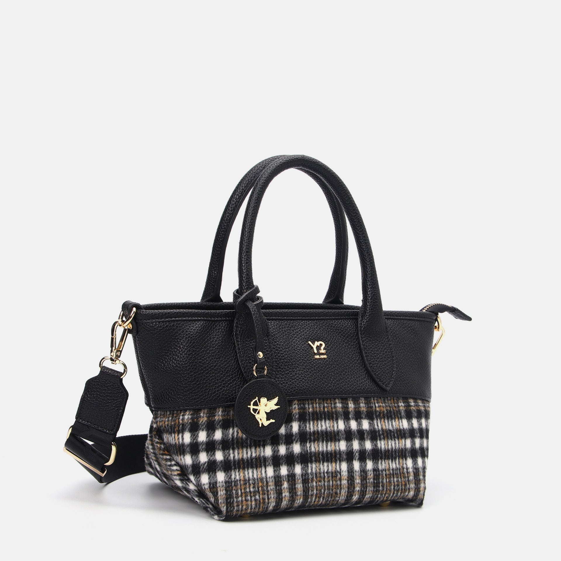 Ynot? Start Borsa Tote Donna con Dettaglio in Eco Pelliccia