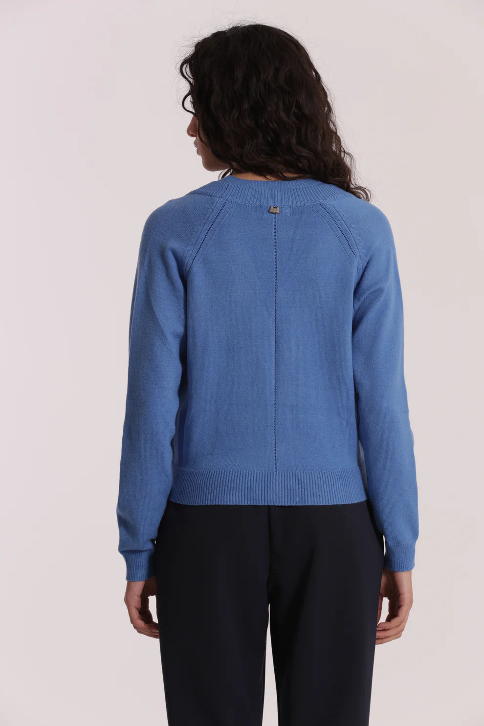 Mimi Mua maglia cardigan donna in maglia fine BLU M | Giò Fashion