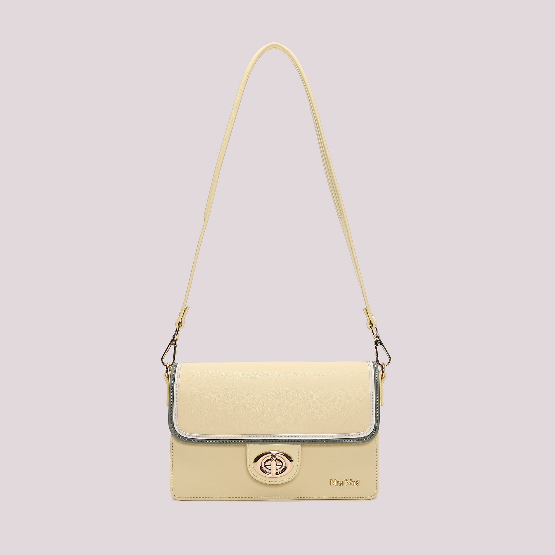 Mimi Mua borsa a tracolla con patta e chiusura girevole GIALLO CHIARO TU | Giò Fashion