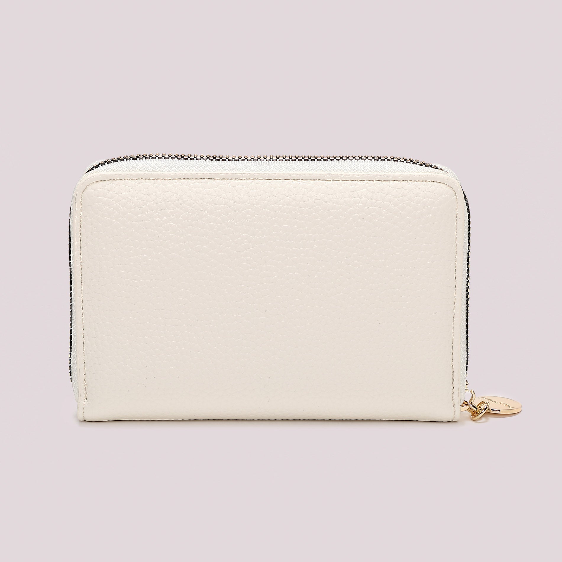 Portafoglio donna Mimi Mua zip around con borchie decorative design elegante Bianco TU | Giò Fashion