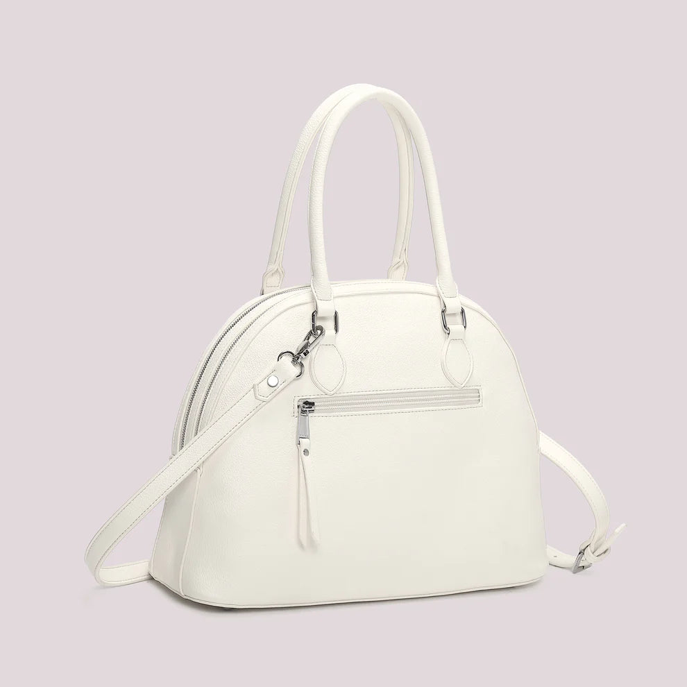 Mimi Mua borsa a mano elegante con tracolla e mini pouch coordinata Bianco TU | Giò Fashion