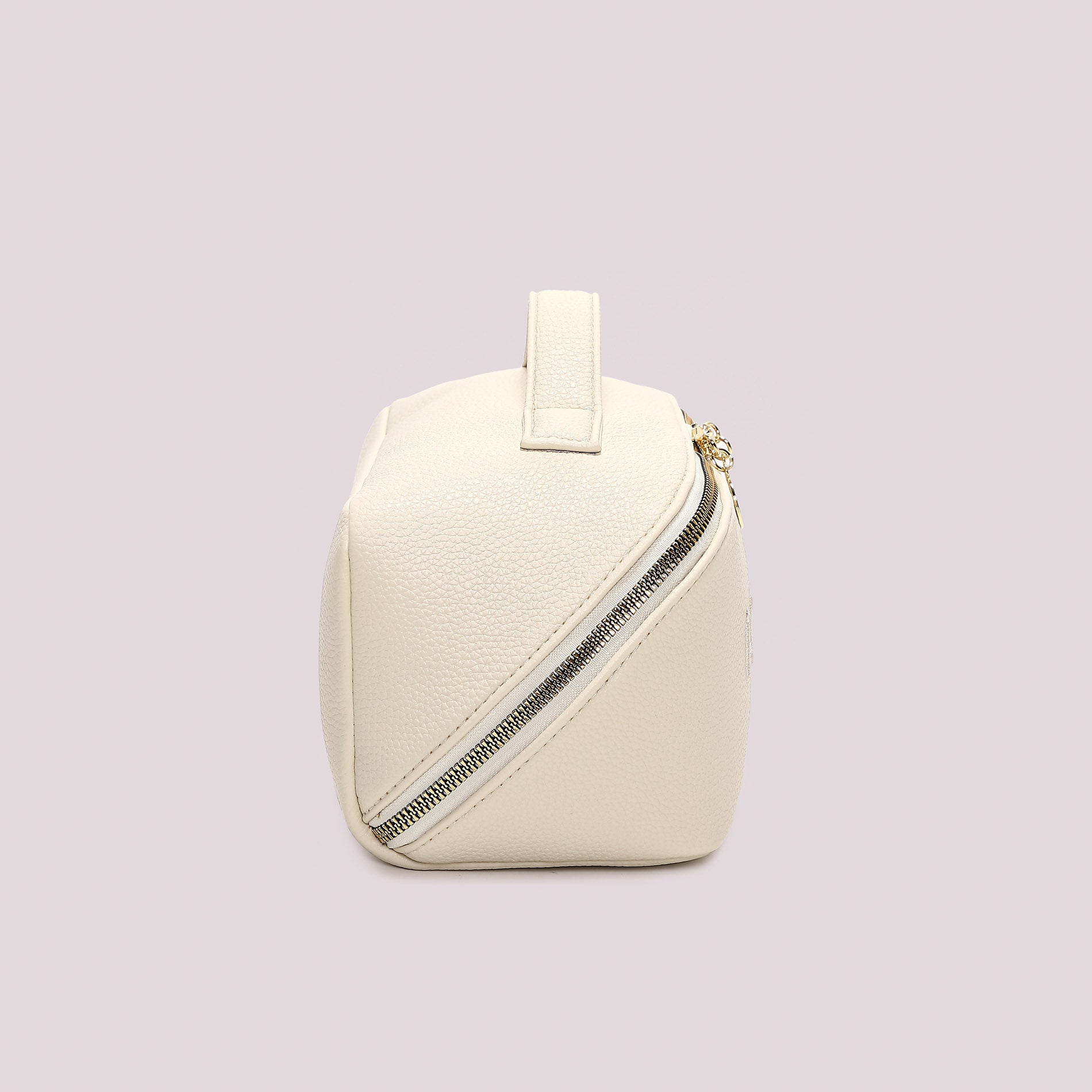 Beauty case donna Mimi Mua con manico e zip superiore design elegante PANNA TU | Giò Fashion
