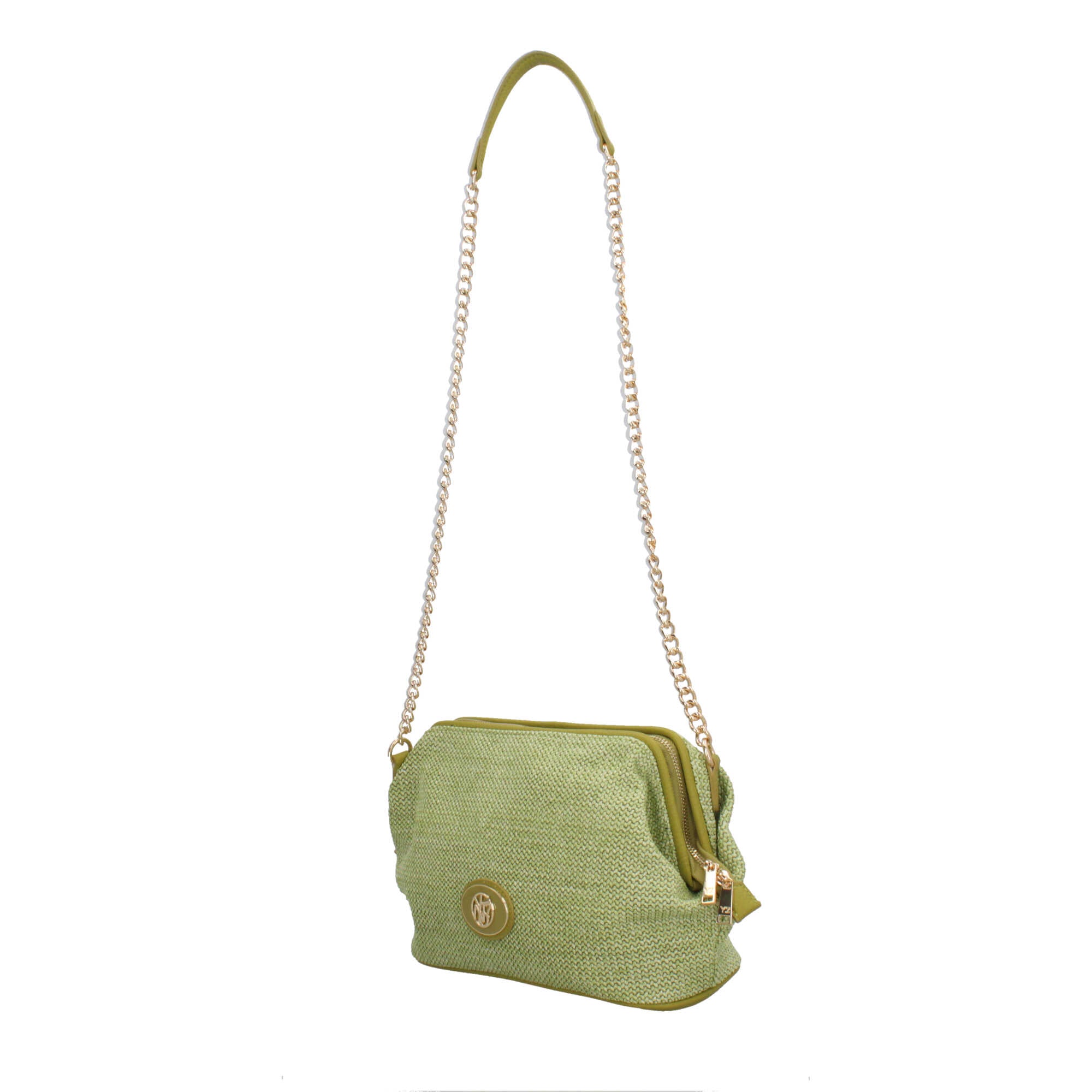 Borsa donna YNot pochette con tracolla in catena e dettagli in ecopelle