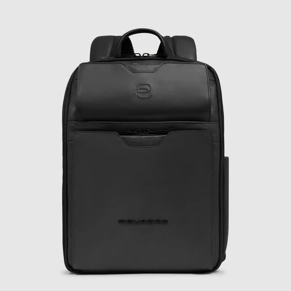 Zaino Porta PC in Pelle Piquadro con Shock Absorber e Comparto Viaggio NERO TU | Giò Fashion