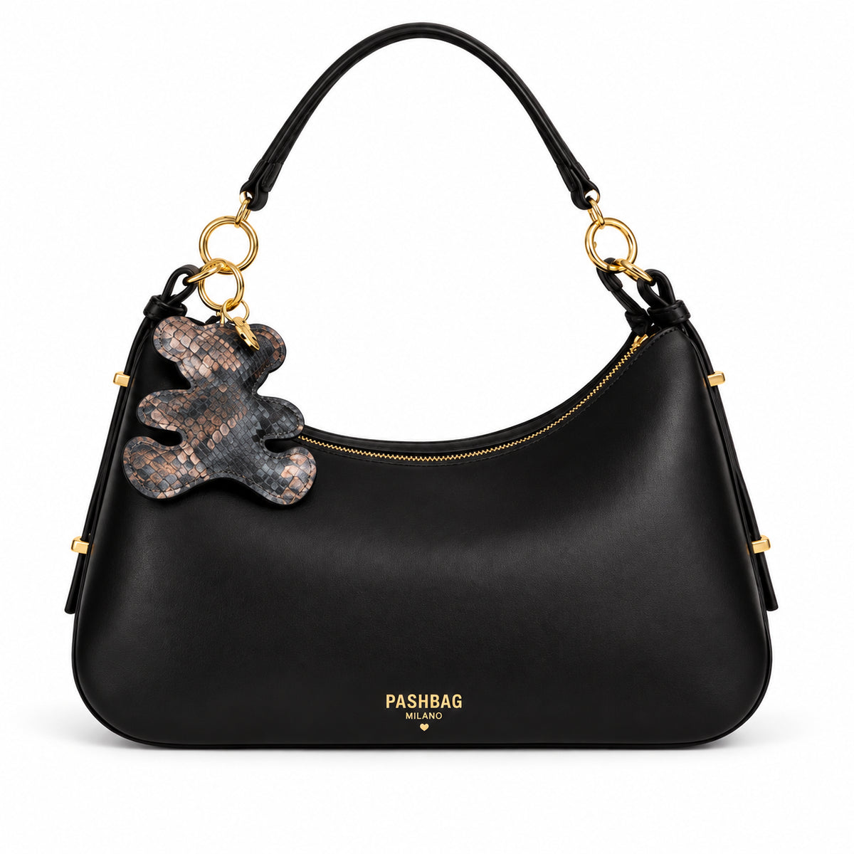 PashBag Borsa a Spalla Donna con Charm Orsetto