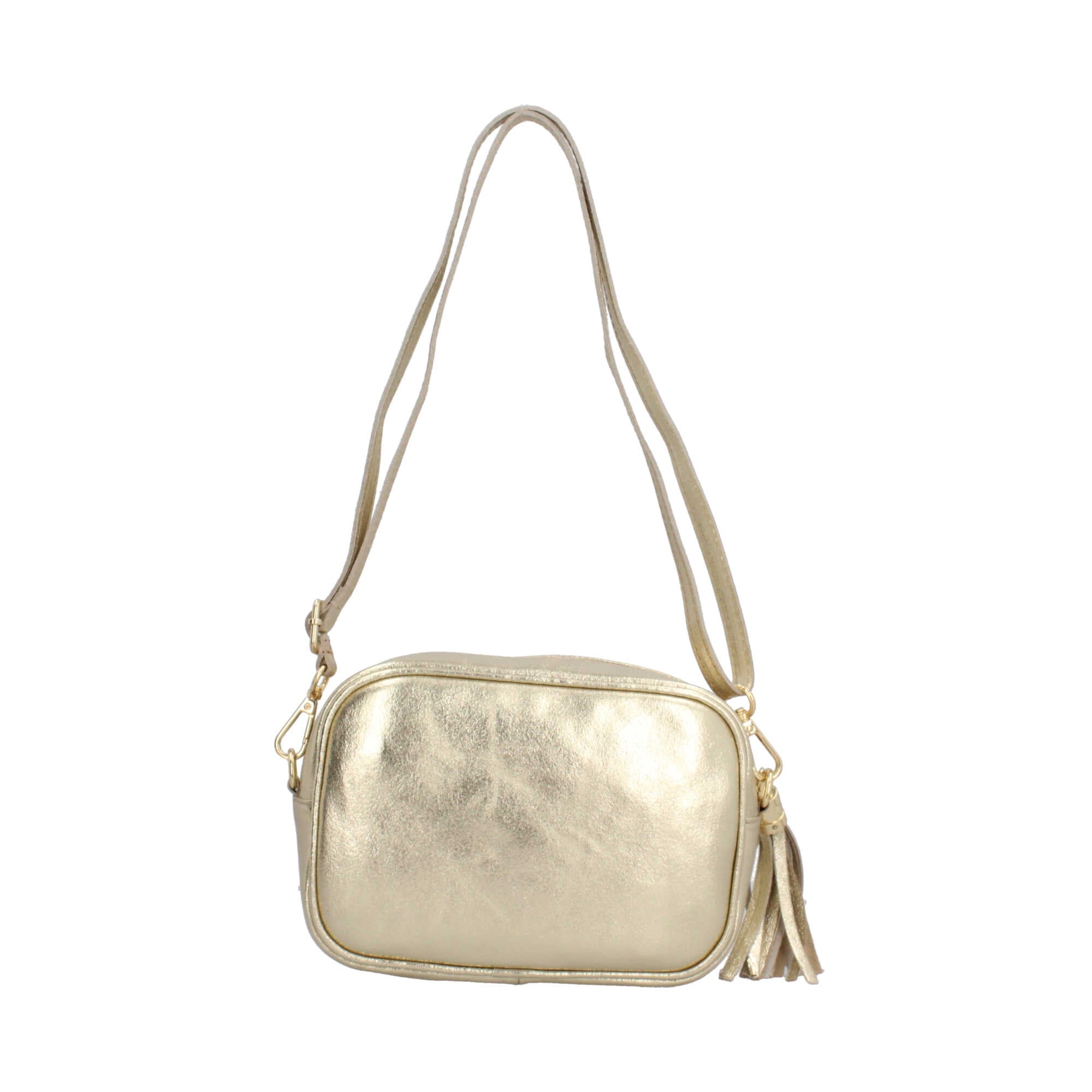 BORSA A TRACOLLA IN VERA PELLE ORO TU | Giò Fashion