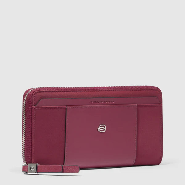 Portafoglio uomo Piquadro in pelle con zip BORDEAUX TU | Giò Fashion