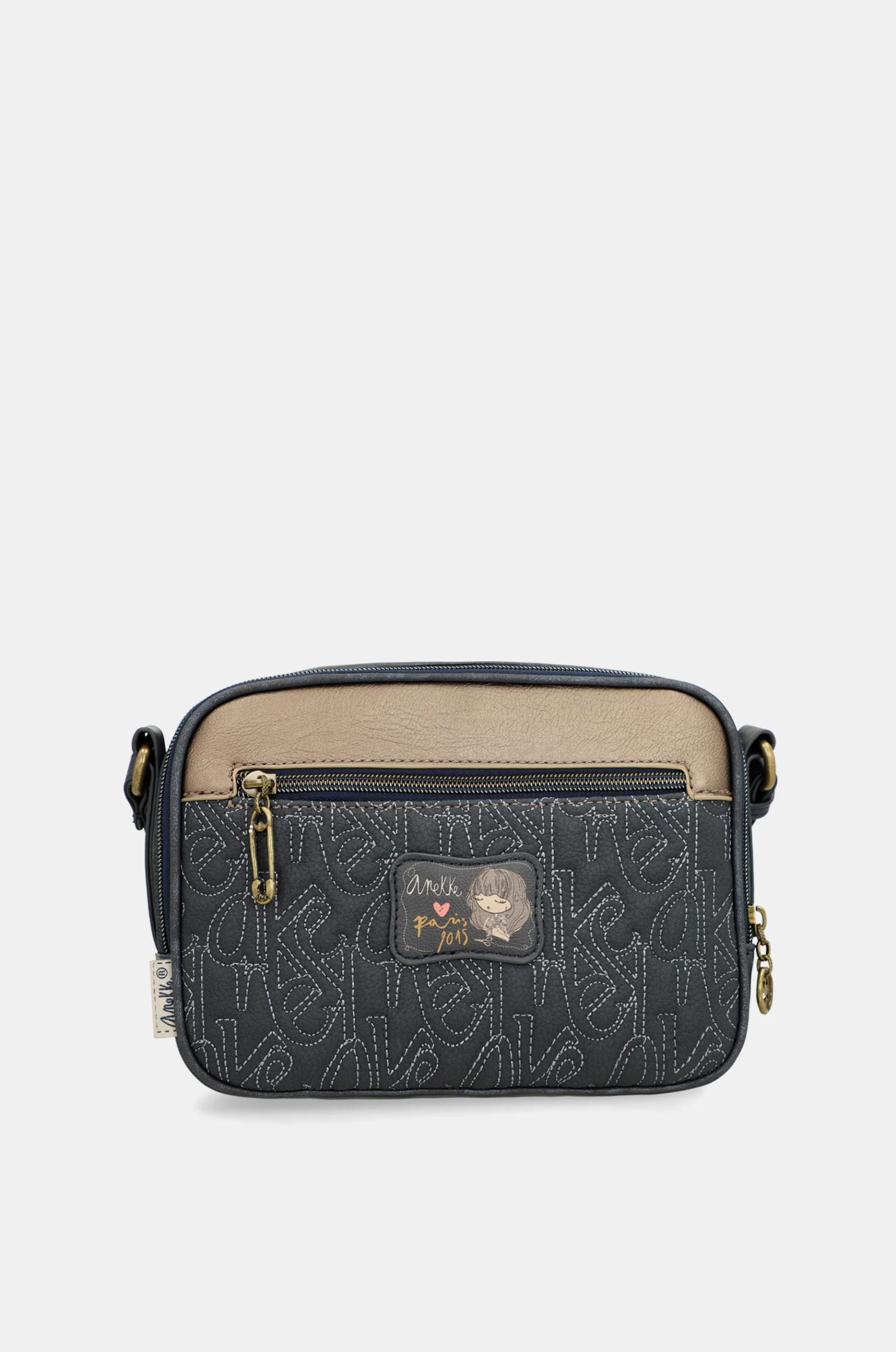 Borsa a tracolla Anekke Contemporary con illustrazioni artistiche BLU TU | Giò Fashion