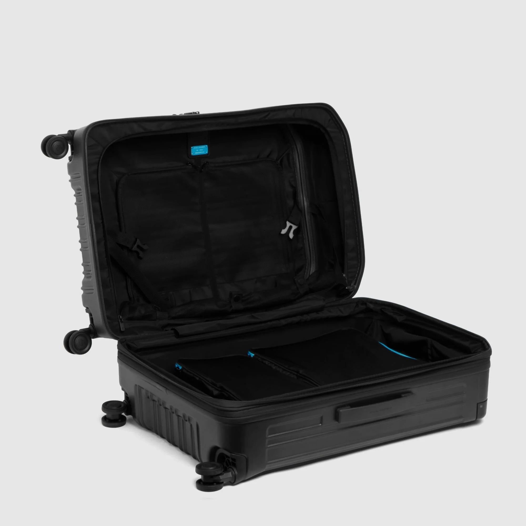 Piquadro Trolley Medio Rigido PQ-Light Verde Opaco Espandibile con 4 Ruote