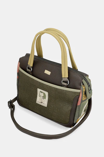 Borsa a mano Anekke con tracolla regolabile e stampa frontale iconica VERDE TU | Giò Fashion