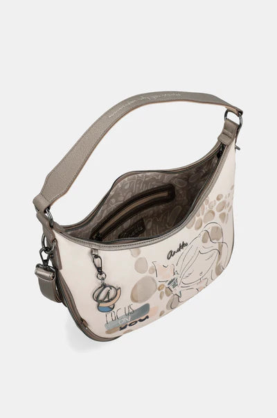 Borsa a spalla donna Anekke con zip e tracolla regolabile Beige TU | Giò Fashion
