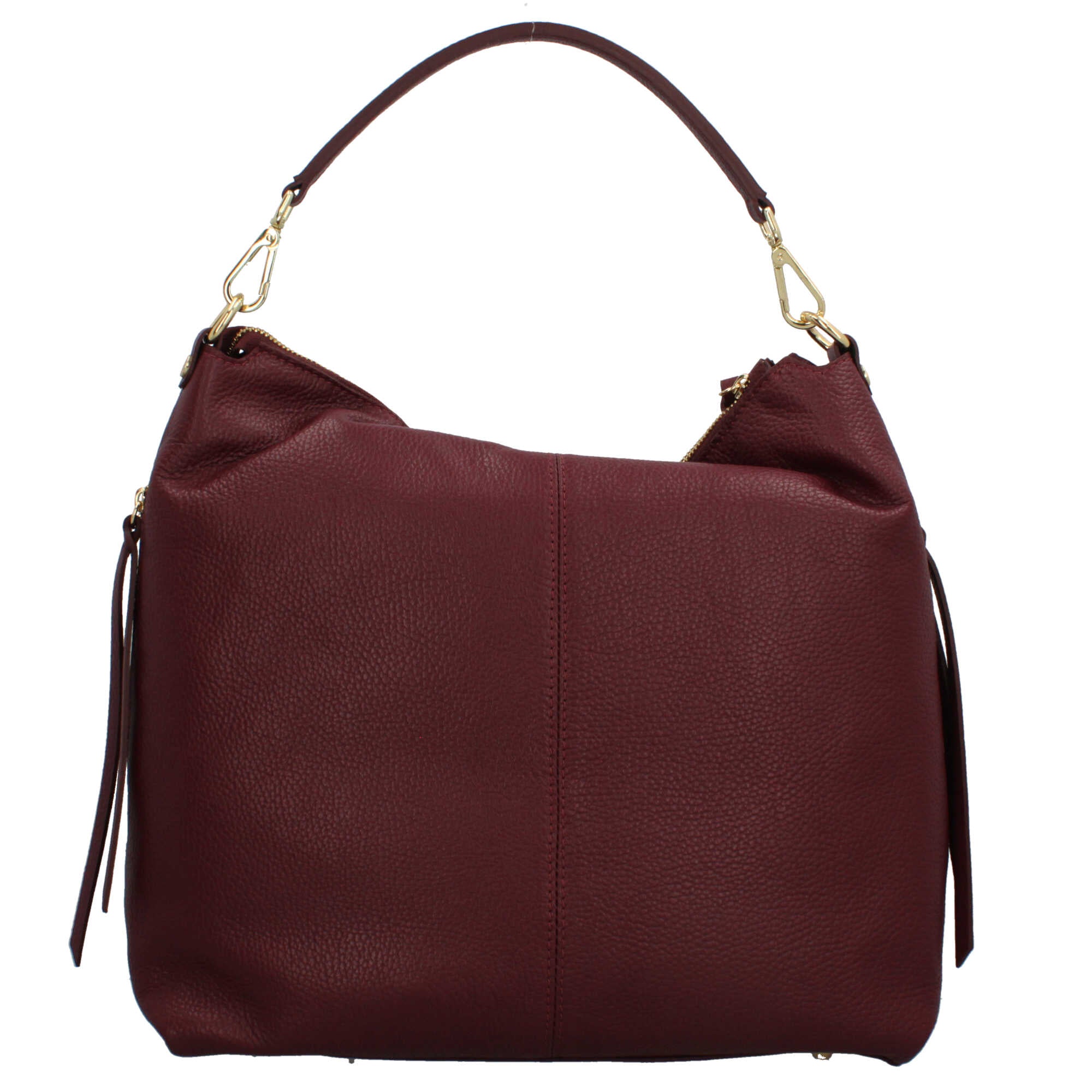 Borsa a spalla Made in Italy in pelle con tracolla rimovibile