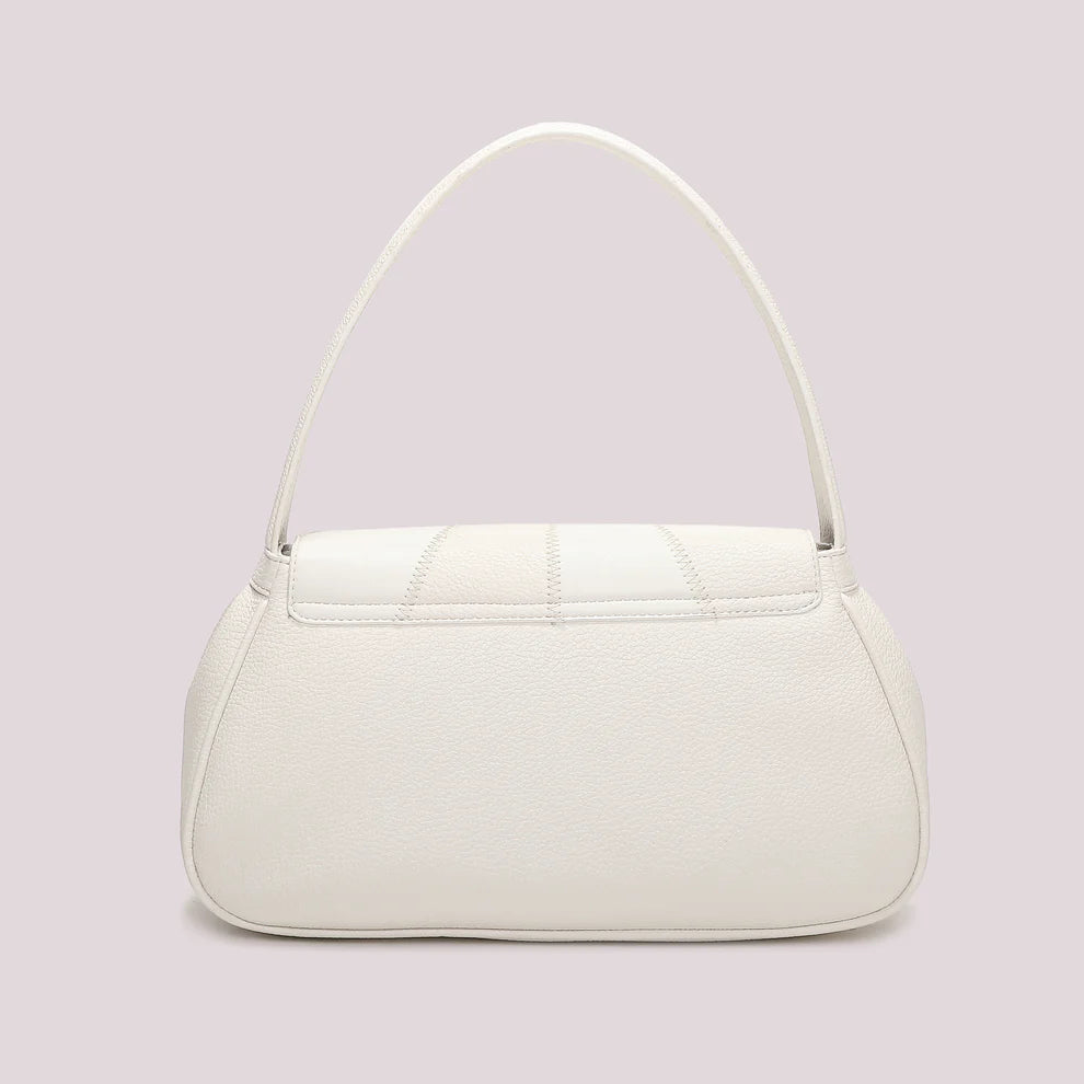 Mimi Mua borsa a spalla elegante con patta patchwork Bianco TU | Giò Fashion