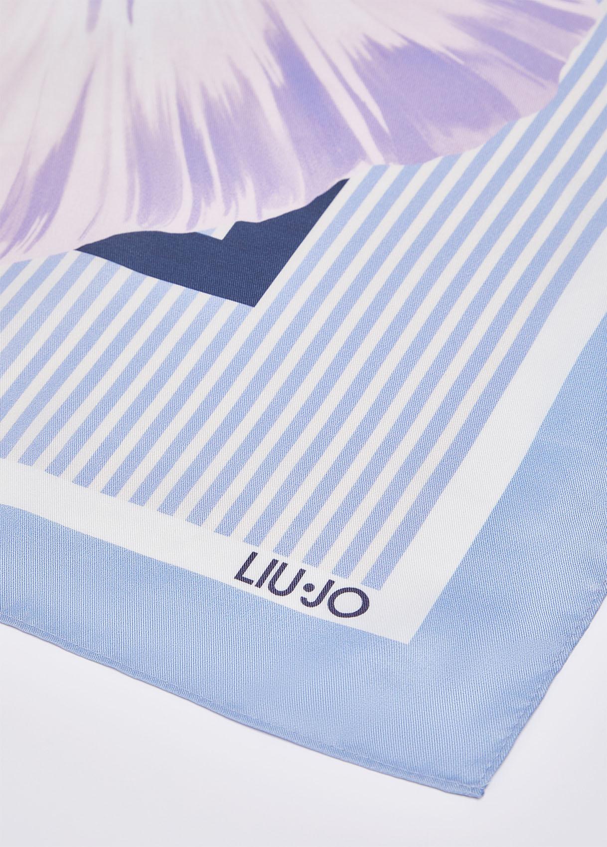 Foulard Liu Jo donna con stampa floreale e logo Viola TU | Giò Fashion