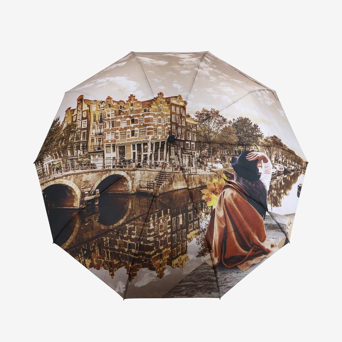 Ombrello YNot Open/Close con Design Stampato  Elegante e Compatto AMSTERDAM TU | Giò Fashion