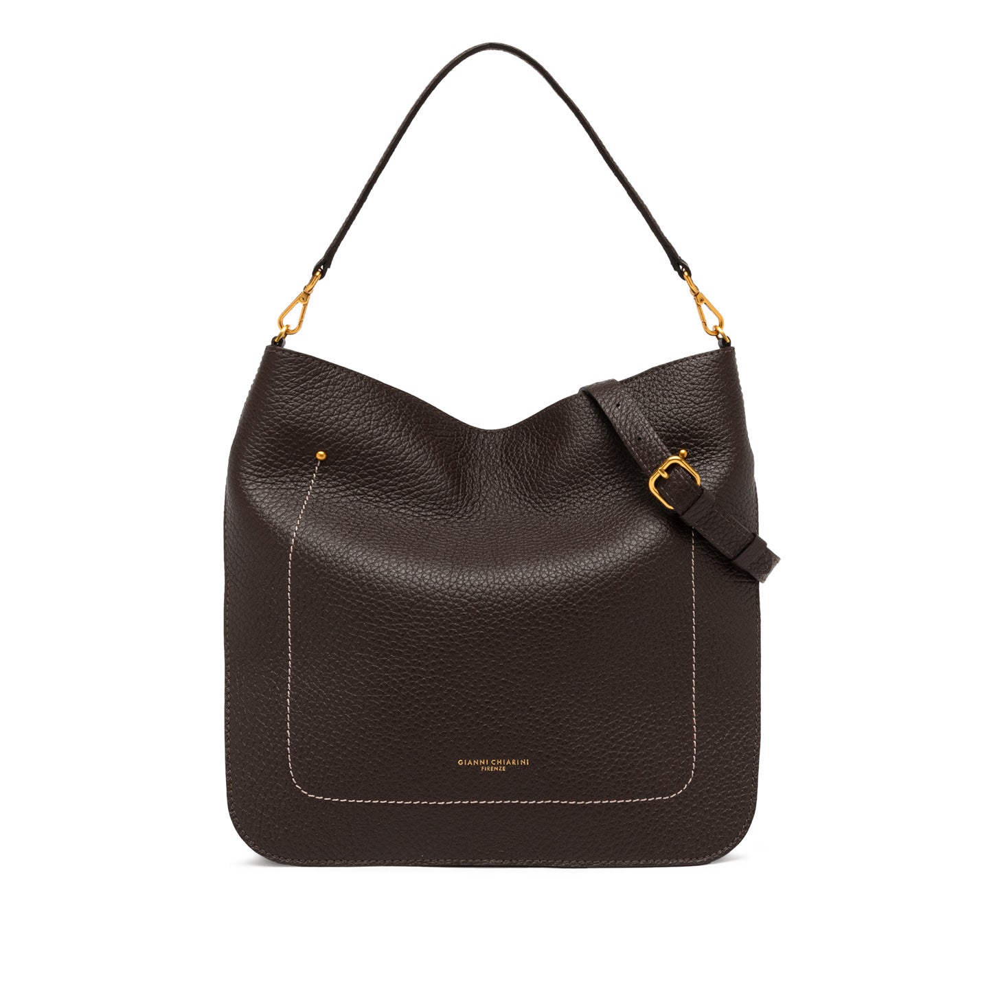 Borsa a spalla Gianni Chiarini in pelle martellata Marrone TU | Giò Fashion