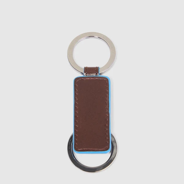 Portachiavi Piquadro in pelle con anelli metallici