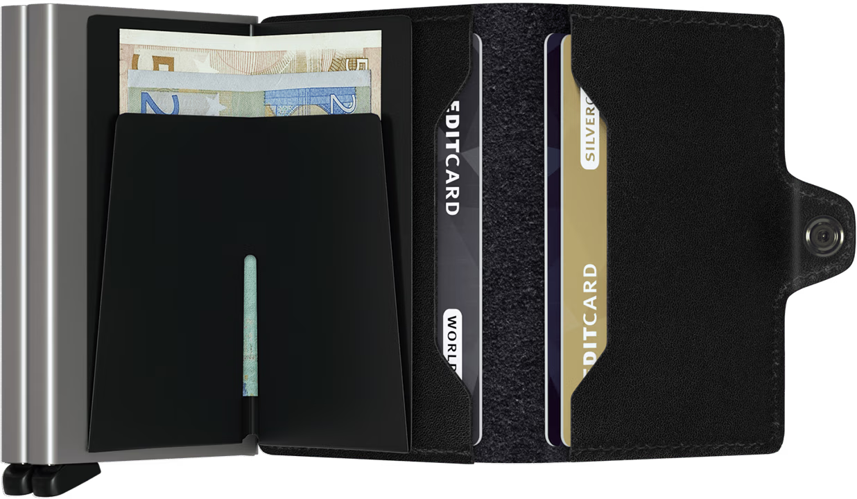 Portafoglio Secrid Twinwallet in pelle con doppia capacità e protezione RFID NERO TU | Giò Fashion